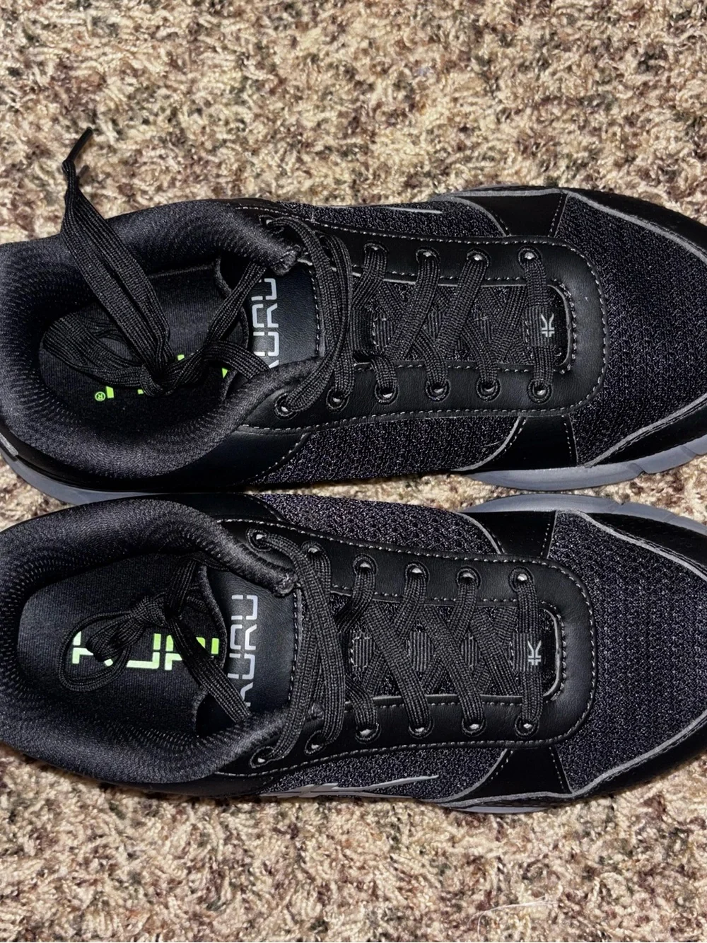 KURU Quantum 2.0 Women’s 8.5 Wide Jet Black Slate Gray Comfort Walking Shoes